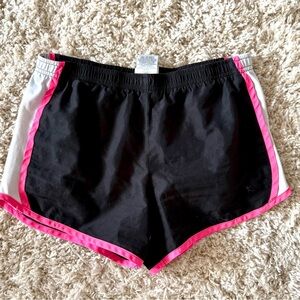 Girls Black and Pink Athletic Shorts